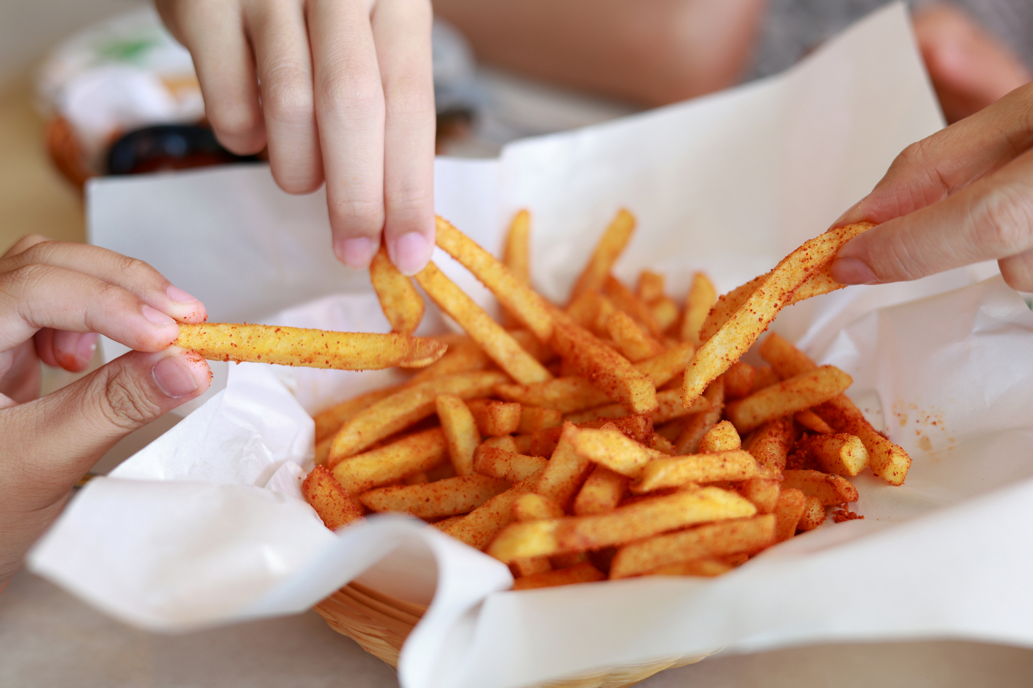 Skin on fries